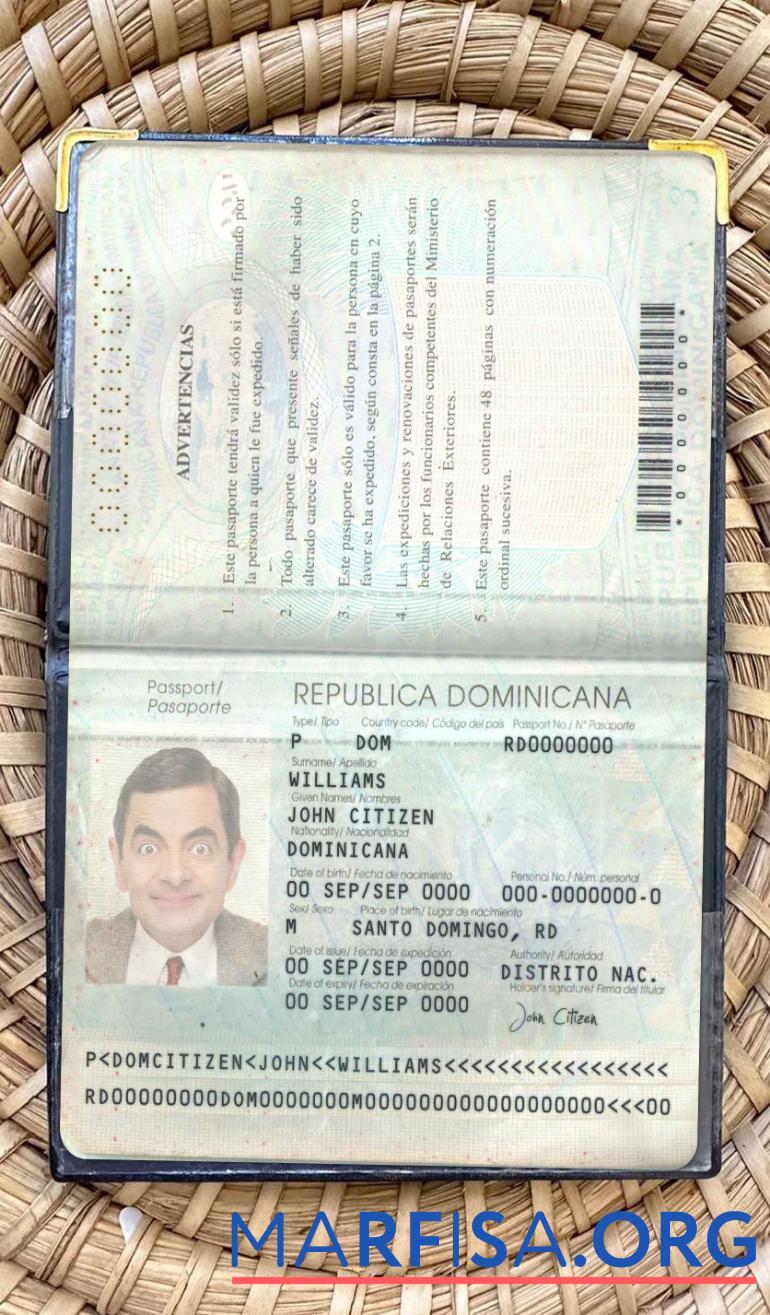 Realistic Dominican Republic pass photo look example